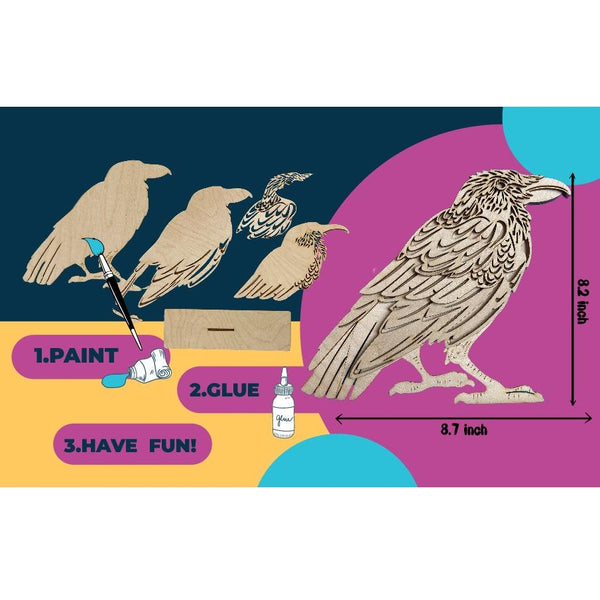 McTavish Academy of Art Raven DIY 3D Wood Craft Art Kit Vancouver Island BC