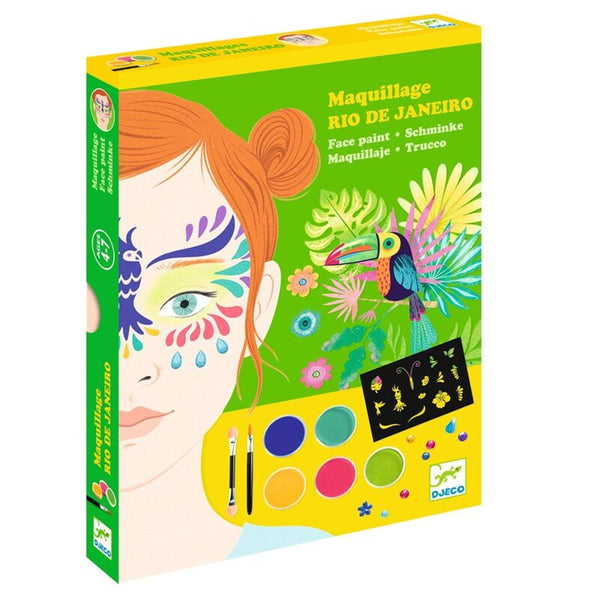 Djeco Rio de Janeiro Bird Face Paint Kit (DJ09246) - Safe, Vibrant & Festive Age 4+
