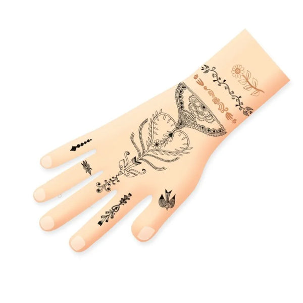 Djeco Temporary Tattoos Kit - Oriental Breeze Hand (DJ09914) - Skin Jewelry Art Age 3+