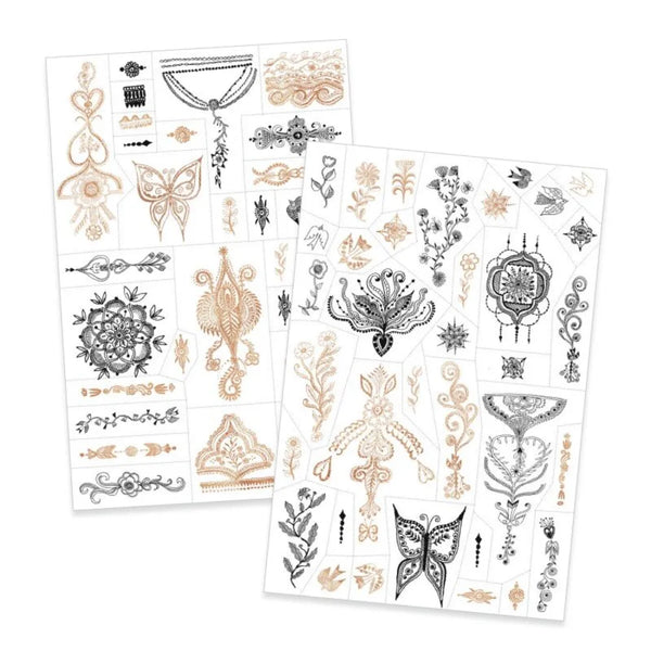 Djeco Temporary Tattoos Kit - Oriental Breeze Hand (DJ09914) - Skin Jewelry Art Age 3+