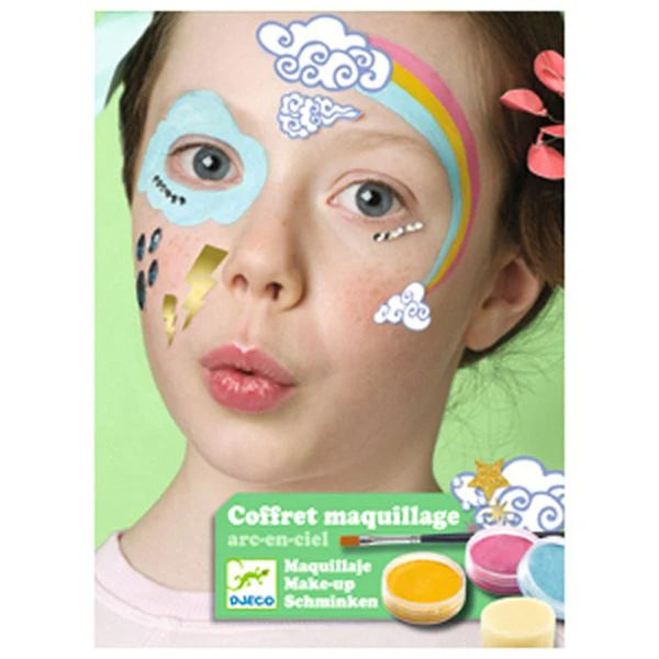 Djeco Rainbow Face Paint Makeup Kit (DJ09205) - Gentle, Vibrant & Safe - Ages 3+