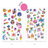 Djeco Temporary Tattoos Kit - Neon Rainbow (DJ09617) - Skin Jewelry Art Ages 3+