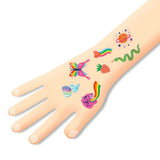 Djeco Temporary Tattoos Kit - Neon Rainbow (DJ09617) - Skin Jewelry Art Ages 3+