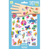 Djeco Temporary Tattoos Kit - Neon Rainbow (DJ09617) - Skin Jewelry Art Ages 3+