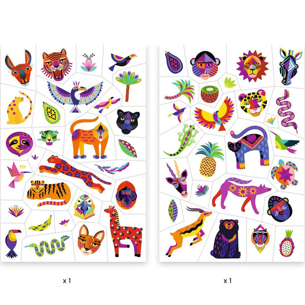 Djeco Temporary Tattoos Kit - Wild Beauty Metallic (DJ09609) - Skin Jewelry Art