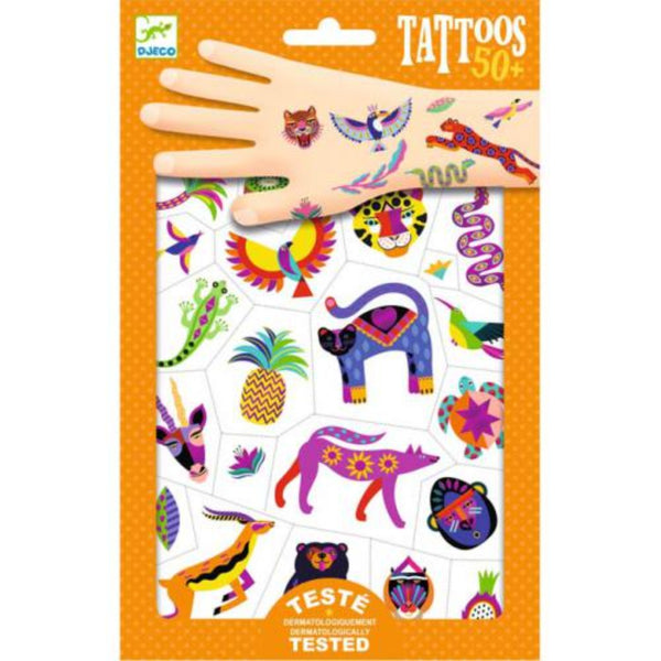Djeco Temporary Tattoos Kit - Wild Beauty Metallic (DJ09609) - Skin Jewelry Art
