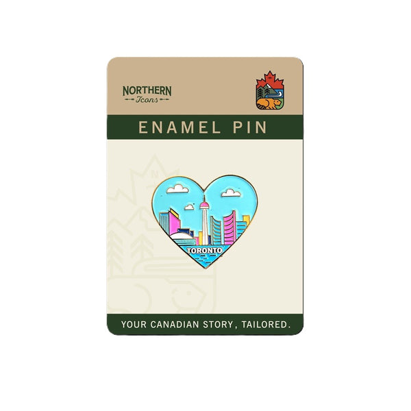 Northern Icons Canada Enamel Pin - Toronto Heart Skyline Souvenir Gift