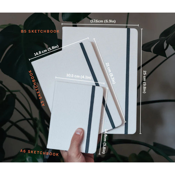Etchr 100% Cotton Mixed Media Sketchbook, A5 Portrait, Hot Pressed
