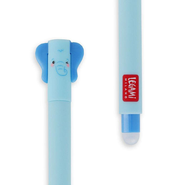 Legami Erasable Gel Pen - Elephant, Blue Ink