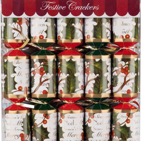 Silver Tree Holiday Cracker Singles - Seasons Greetings