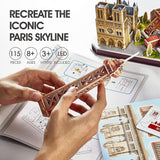 CubicFun 115pc 3D Puzzle with LED Lighting - Paris Cityline