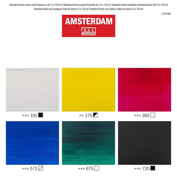 Amsterdam Acrylic Paint Set - Classroom 6 x 120ml