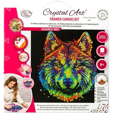 Craft Buddy DIY Crystal Art Medium Framed Kit - Colourful Wolf