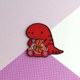Wild Whimsy Woolies Iron-On Patch - Basketball Raptor