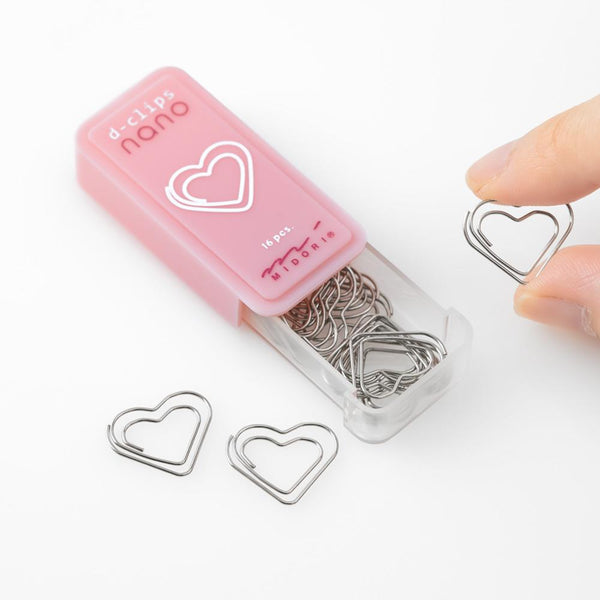 Midori D-Clips Nano Paper Clips - Heart