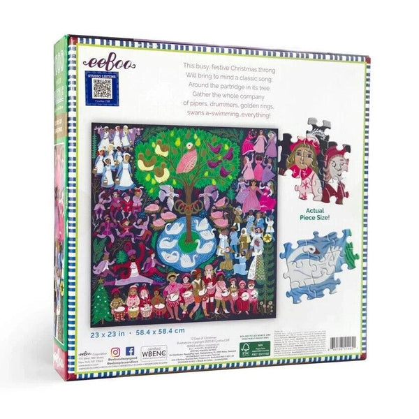 eeBoo 1000pc Puzzle - 12 Days of Christmas