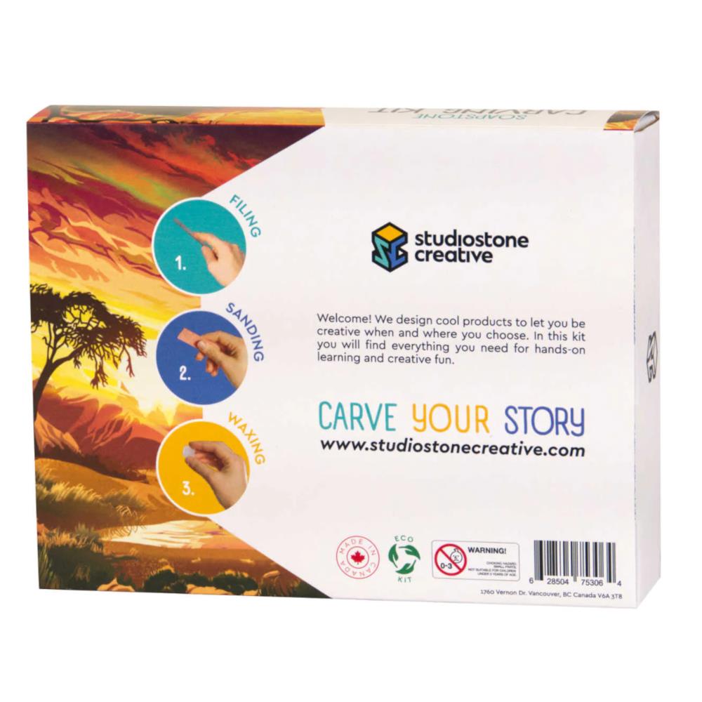 Studiostone Creative Soapstone Carving Kit - Rhino – Midoco Art ...