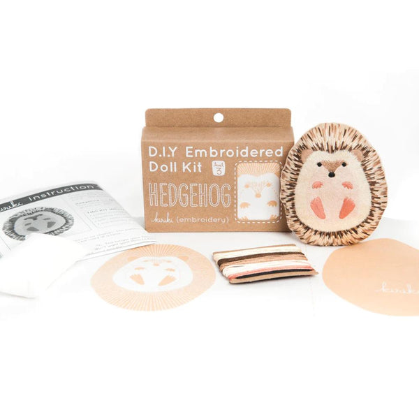 Kiriki Press DIY Embroidered Doll Kit - Hedgehog, Level 3