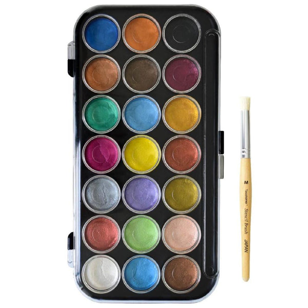 Yasutomo Shimmer & Shine Pearlescent Paint & Stencil Kit, Winter Edition