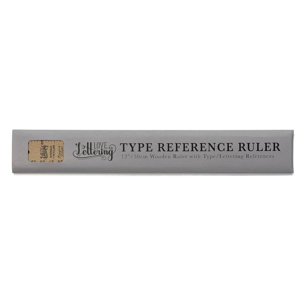 Love Lettering Wooden Ruler with Typeface Reference, 12