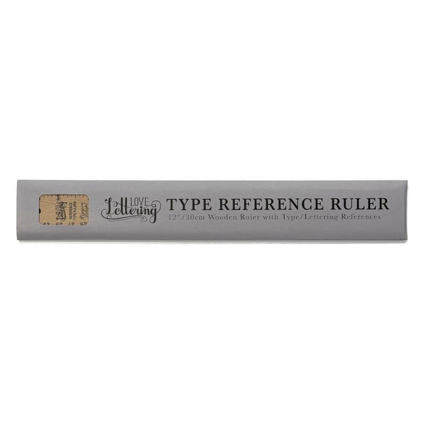 Love Lettering Wooden Ruler with Typeface Reference, 12