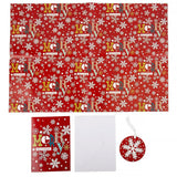 Paper Trendz Christmas Gift Wrap & Go Set with Greeting Card, Assorted