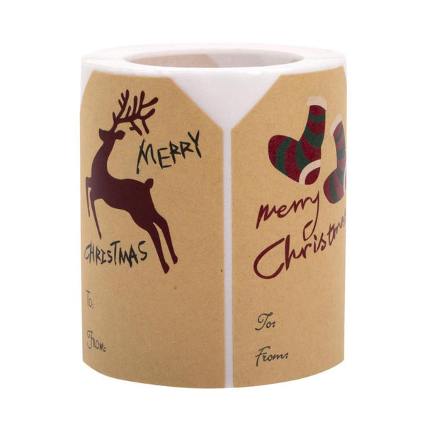 Paper Trendz Christmas Gift Tag Stickers Roll 250pk
