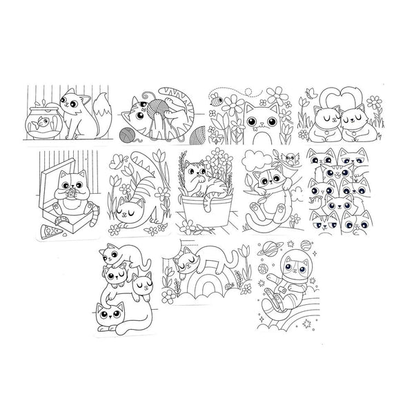 Ooly Undercover Art Coloring Activity Art Cards - Smitten Kittens