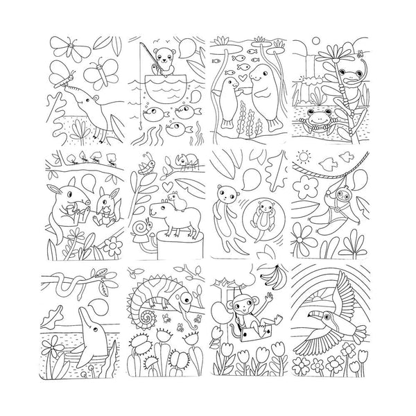 Ooly Undercover Art Coloring Activity Art Cards - Rainforest Fun
