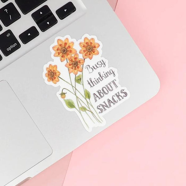 Naughty Florals Vinyl Sticker - Busy Thinking About Snacks