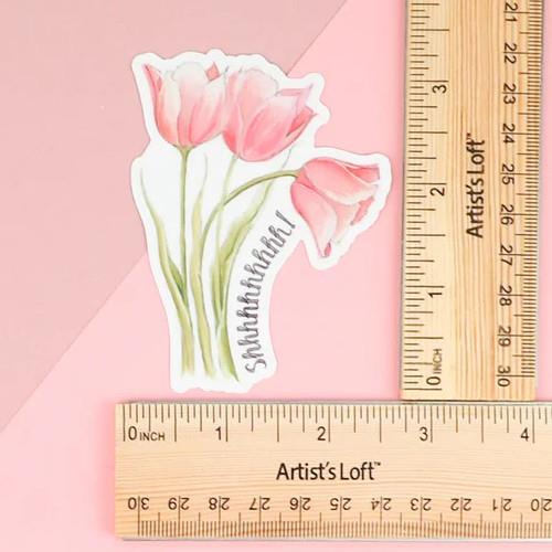 Naughty Florals Vinyl Sticker - Shhhhhhhhhh!