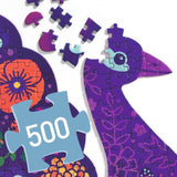 Djeco 500pc Shaped Art Puzzle - Peacock