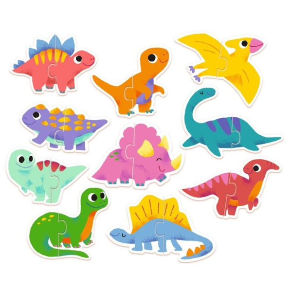Djeco Puzzle Duo 2pc Puzzles 10pk - Dinos