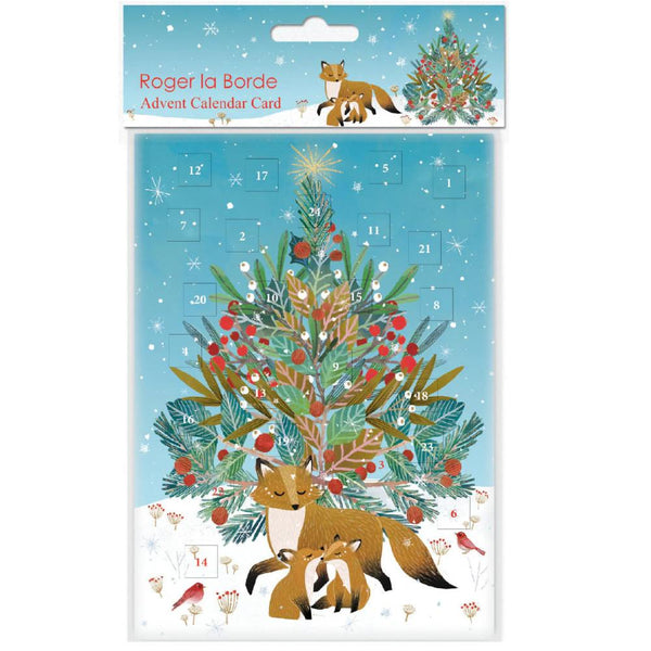 Roger la Borde Advent Calendar Card - Foxes Beneath the Tree
