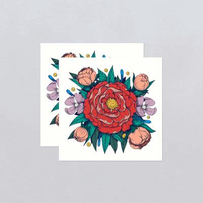 Tattly Temporary Tattoos 2pk - Red Peony
