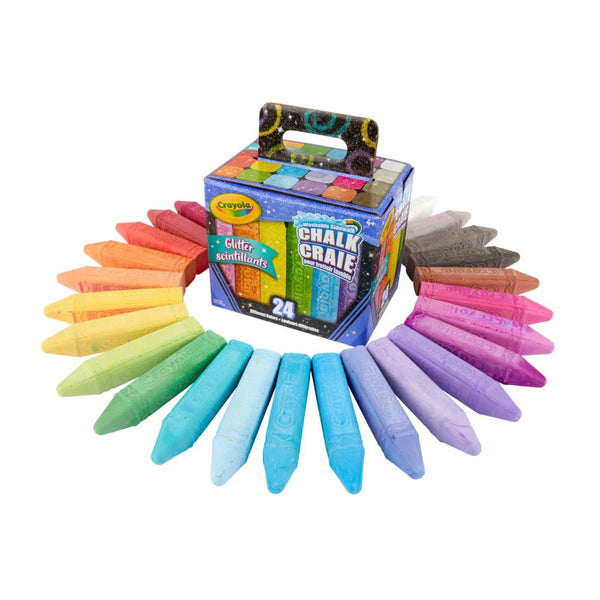 Crayola Sidewalk Chalk 24pk Glitter Colours