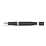 Kaweco AL Sport Piston Fountain Pen, Black/Gold, Medium Nib