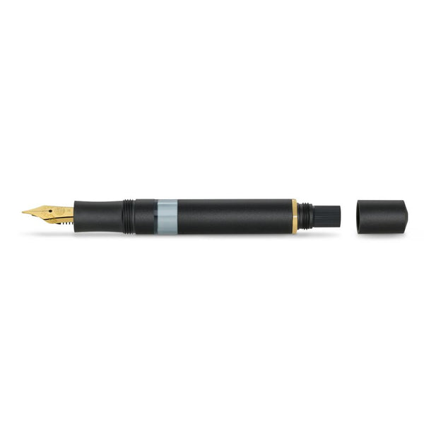 Kaweco AL Sport Piston Fountain Pen, Black/Gold, Medium Nib