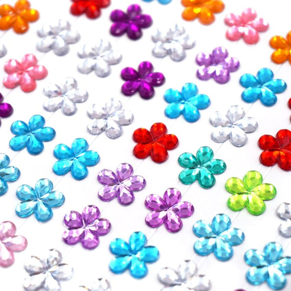 Angels Craft Rhinestone Stickers - Multi-Colour Flowers