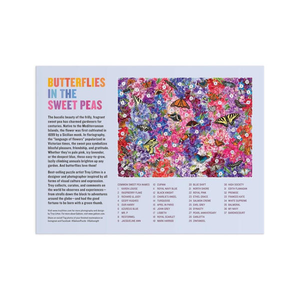 Galison 1000pc Puzzle - Butterflies In the Sweet Peas