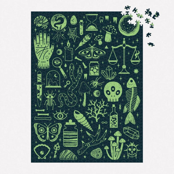 Galison 1000pc Glow in the Dark Puzzle - Occult and Curious