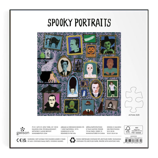 Galison 500pc Foil Puzzle - Spooky Portraits