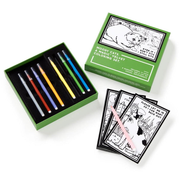 Brass Monkey Magic Velvet Colouring Set - Moody Cats