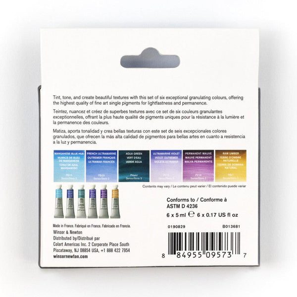 Winsor & Newton Professional Watercolour 6x5ml Granulating Colours Set