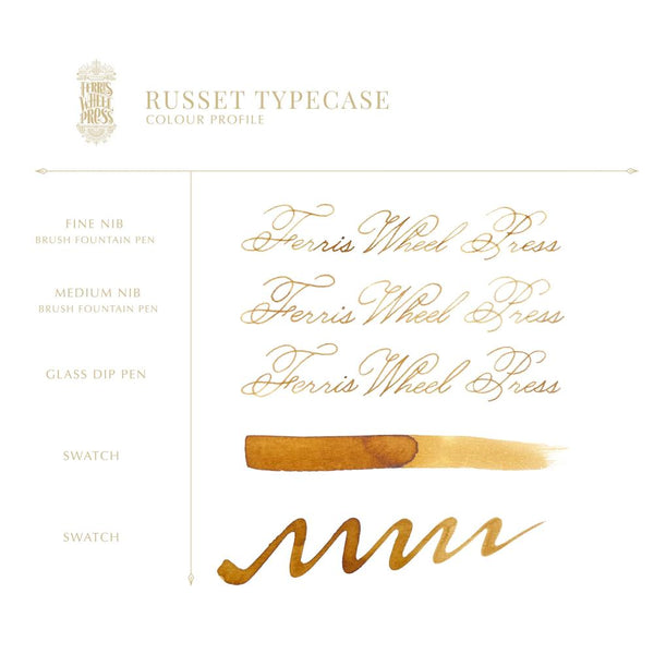 Ferris Wheel Press Bottled Ink - 10ml Russet Typecase