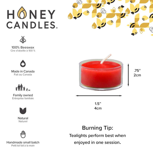 Honey Candles Special Occasion Beeswax Tealight Candles 8pk Roll