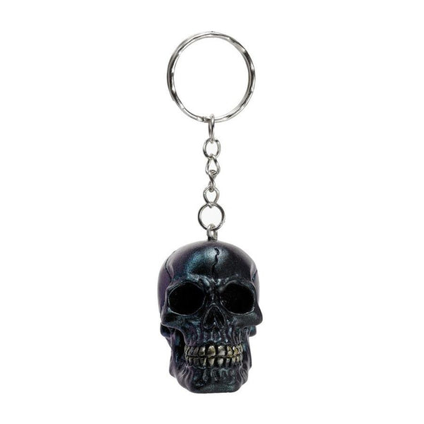 Puckator Skulls & Roses Metallic Skull Keyring, Assorted