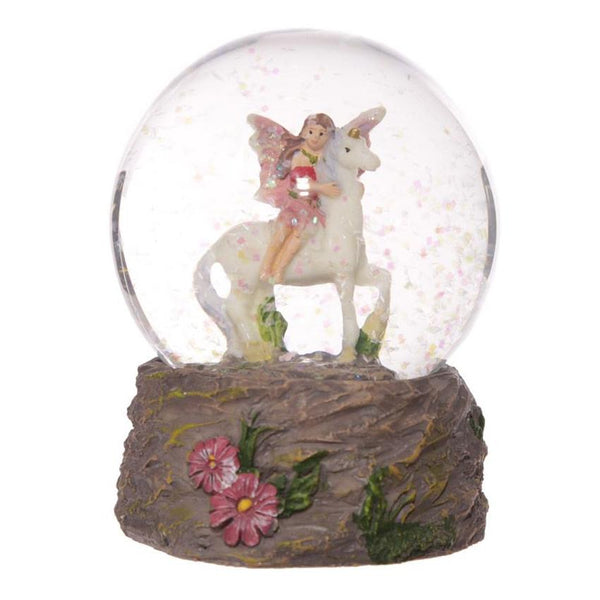 Puckator Snow Globe - Flower Fairy Riding Unicorn, Assorted