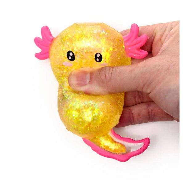 Puckator Stretchies Glitter Axolotl Stress Toy, Assorted