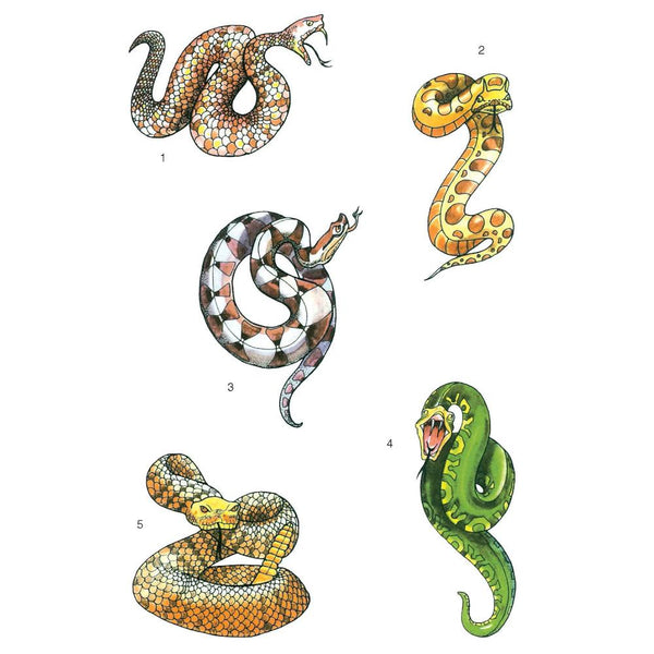 Dover Glow in the Dark Temporary Tattoos: Snakes by Jan Sovak